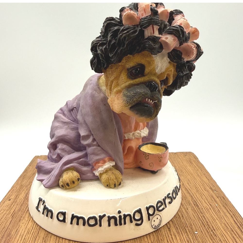 Zelda Wisdom Bulldog Bobblehead Im A Morning Person At Noon Figurine Purple Robe - Picture 12 of 12